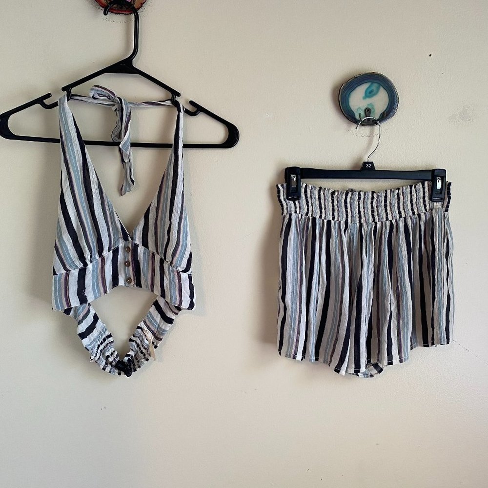 Urban Outfitters Ecote 2 Piece Halter + Shorts Set